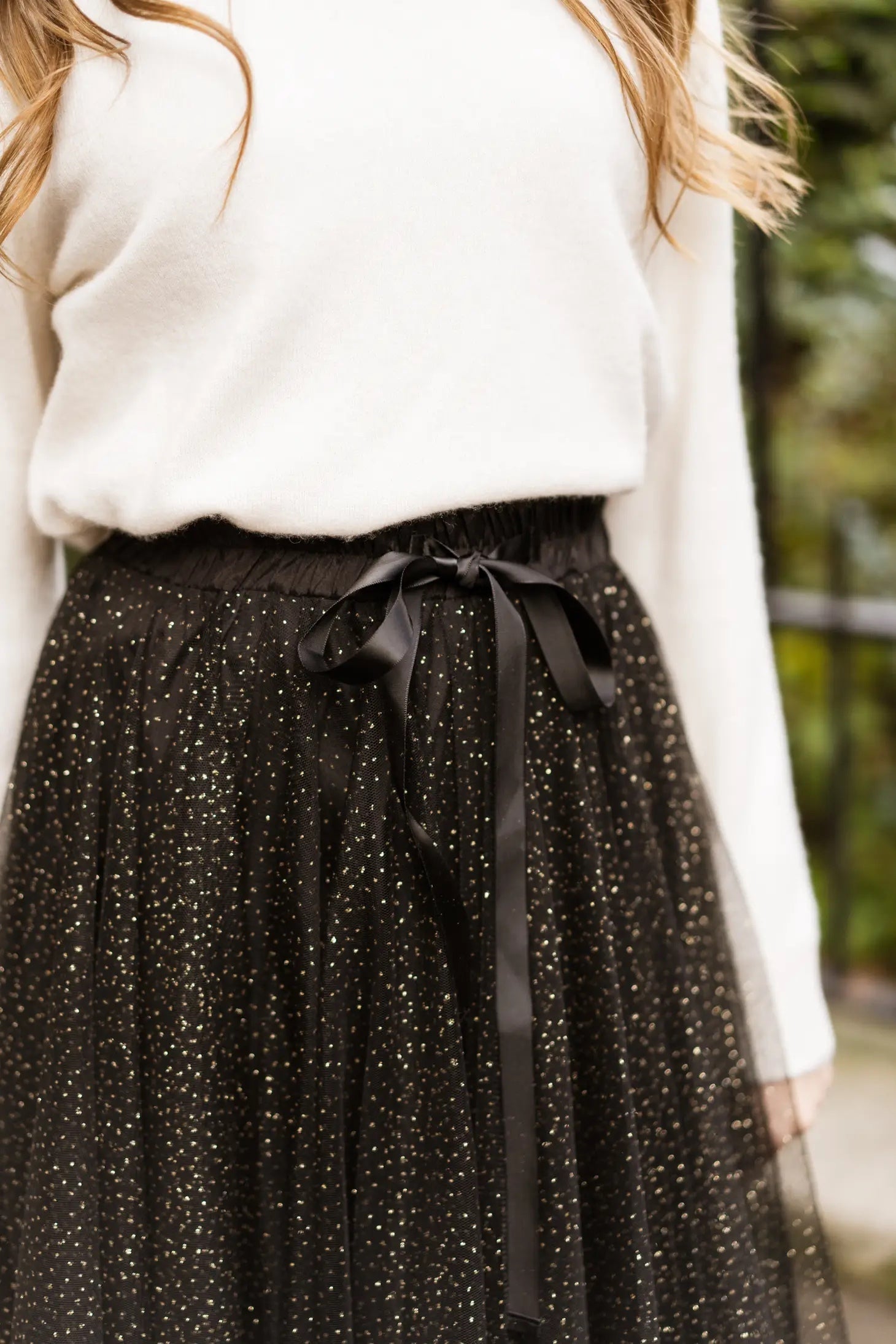 Aria sequined rhinestone tulle skirt